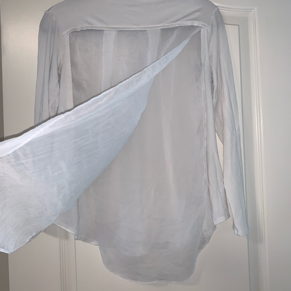 Theory white long sleeve top